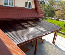 Polykarbonátová deska trapézová 76/18, 1mm, kouřová, 1265mm x na míru, 1x UV ochrana - DECOPOL ELYSOL