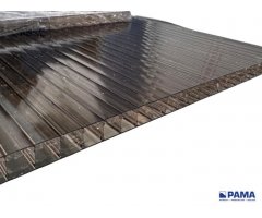 Komůrkový polykarbonát rovný 4WQ, 10mm, kouř, 2UV