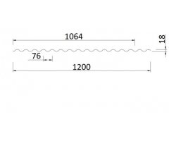 ELYPLAST vlna 76/18, čirá, 1200 x 6000mm, tl. 1mm s UV