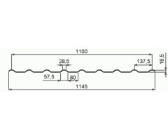 ELYPLAST trapéz 136/16,5, čirá, 1145 x 6000mm, tl. 1mm ...