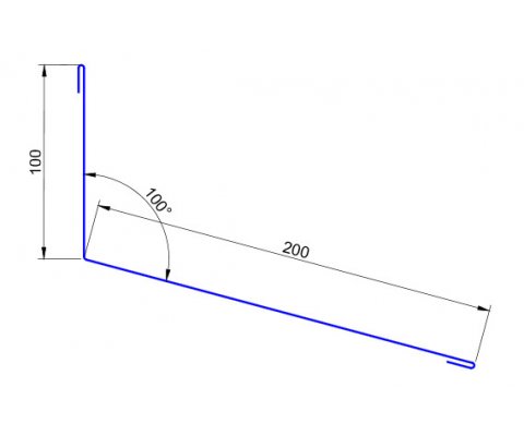 Klempířský prvek - čelní napojení ke zdi 20° RAL, délka...