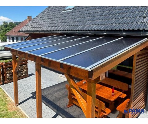 Komůrkový polykarbonát rovný 4WQ, 10mm, kouř, 2UV