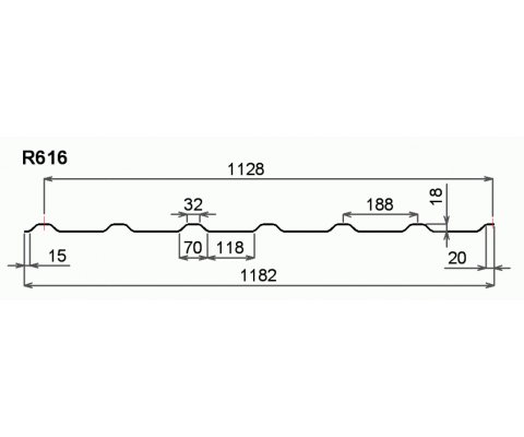 ELYPLAST trapéz 188/18 SAT, čirá, 1182 x 5000mm, tl.1mm...