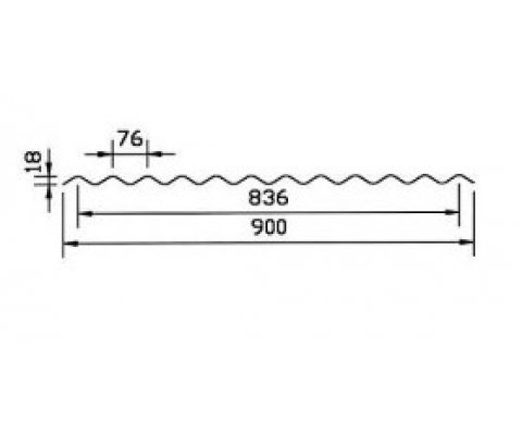 ELYPLAST vlna 76/18, zelená, 900 x 1500mm, tl. 0,8mm s ...