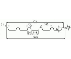 ELYPLAST trapéz 182/40mm, čirá, 935 x 5000mm, tl. 1mm s...